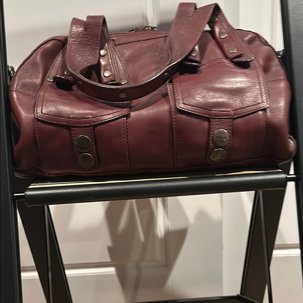 Marc Jacobs Burgundy Leather Satchel Bag